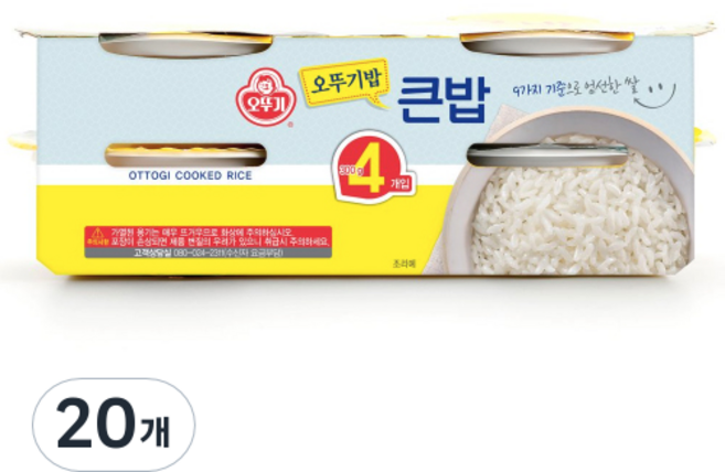 오뚜기 맛있는오뚜기 큰밥, 300g, 20개