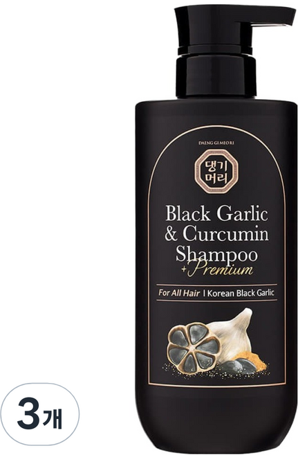 댕기머리 프리미엄 흑마늘 앤 커큐민 샴푸, 500ml, 3개