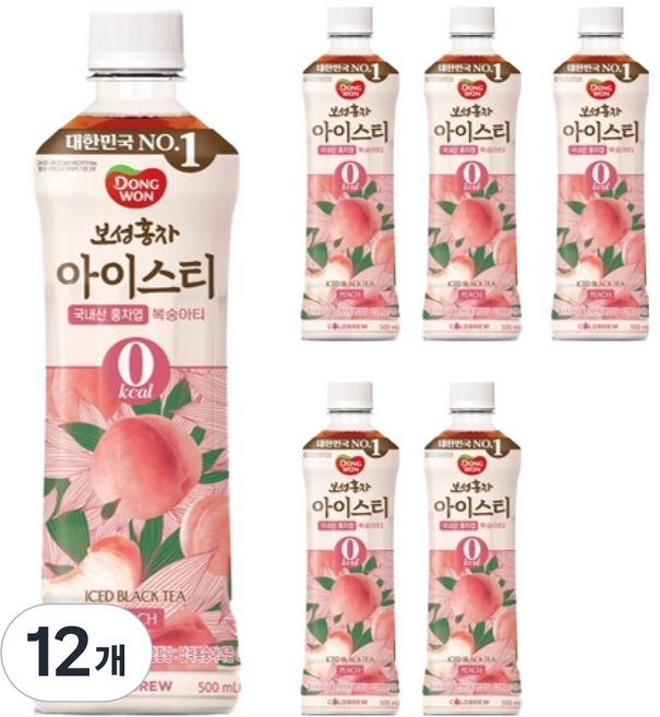 동원보성홍차 제로 복숭아 아이스티, 500ml, 12개