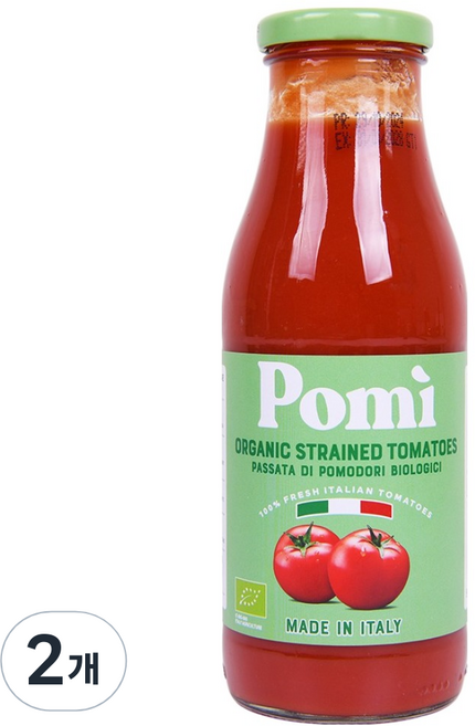 포미 유기농 스트레인드 토마토 소스, 500g, 2개