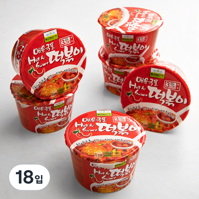 칠갑농산 매운 국물 떡볶이 1인분, 292g, 18입