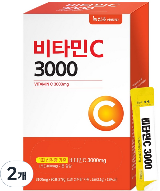 녹십초 비타민C 3000mg 90p, 279g, 2개