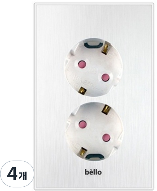 winners Bello 嵌入式2孔插座 白色, 4個