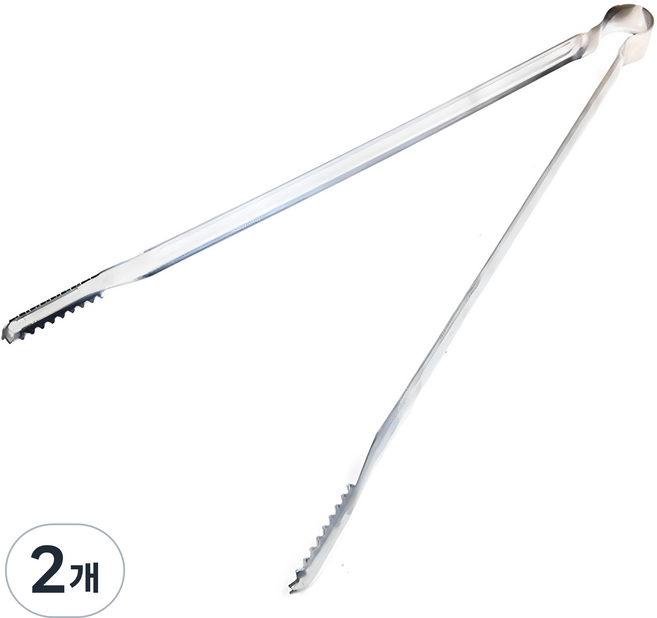 코코렉스 악어 바베큐 집게 40cm, 스텐실버, 2개