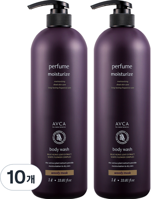 아브카 퍼퓸 대용량 바디워시 우디머스크, 1L, 10개