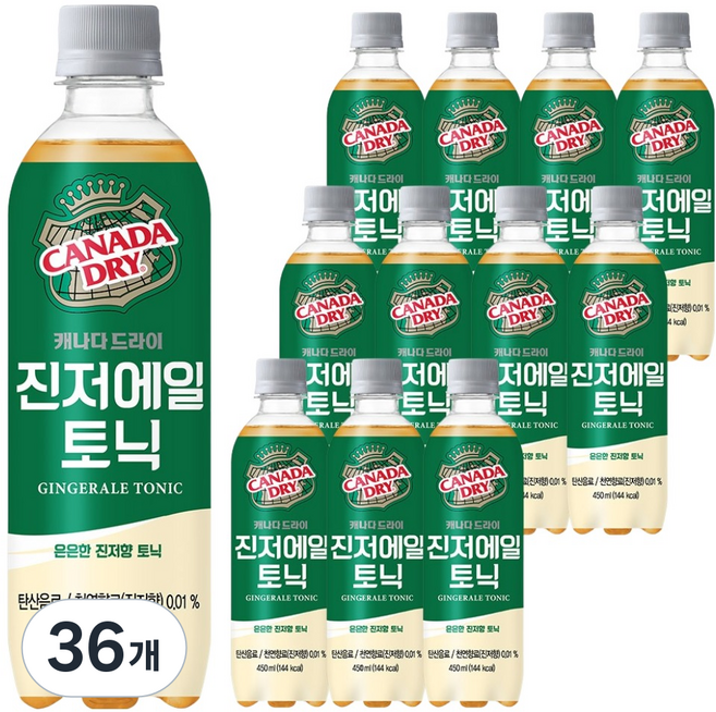 캐나다드라이 진저에일 토닉, 450ml, 36개