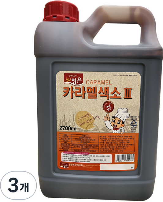 청은에프엔비 카라멜 색소, 3개, 2.7L