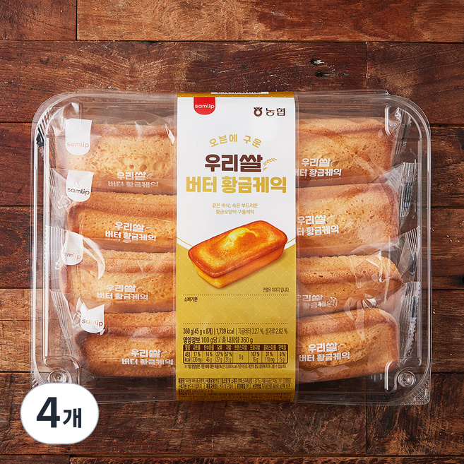 농협 우리쌀 버터 황금케익 8입, 360g, 4개