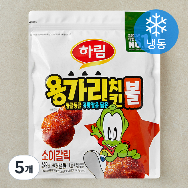 하림 용가리 치킨볼 소이갈릭 (냉동), 450g, 5개