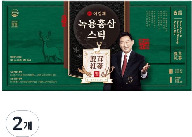 래오이경제 녹용홍삼스틱 30p, 300g, 2개