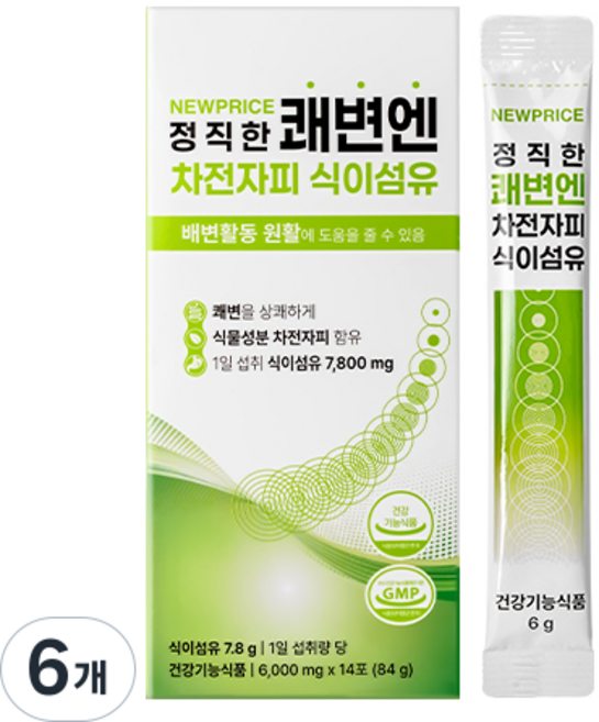 뉴프라이스 정직한 쾌변엔 차전자피 식이섬유, 6개, 14회분