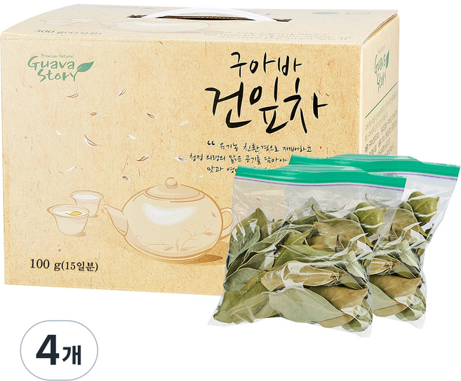 구아바스토리 유기농 구아바 건잎차 15일분, 25g, 4개입, 4개