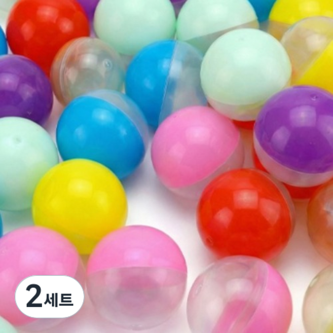 MAME 扭蛋 毛球用 扭蛋膠囊 彩色半透明 45mm 50入組, 2套