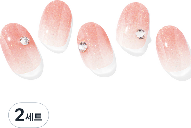 오호라 N 코랄 선셋 네일 세트, 2개