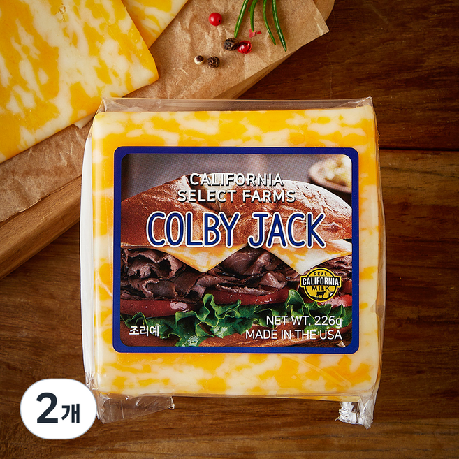 루미아노 캘리포니아 셀렉트 팜즈 콜비 잭 슬라이스 치즈, 226g, 2개, 1개입