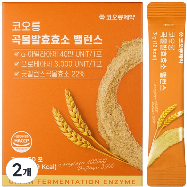 KOLON PHARMA 穀物發酵酵素平衡 30入, 2個, 90g