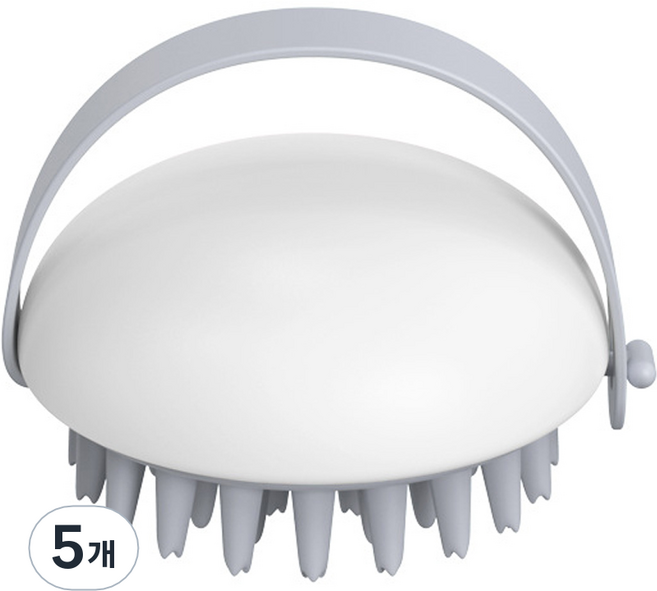 리빙홈디테일 두피 스케일링 샴푸 브러쉬, 5개, 그레이