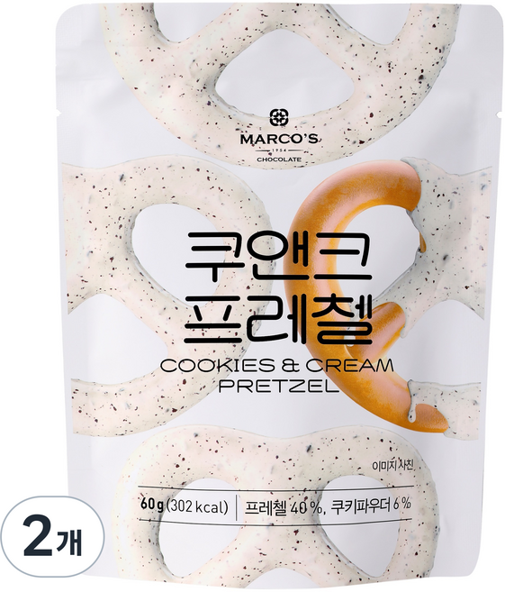 마르코스 초콜릿 쿠앤크 프레첼, 2개, 60g