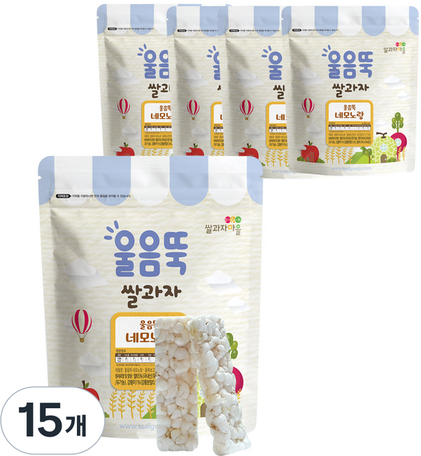 쌀과자마을 울음뚝쌀과자 네모노랑, 쌀, 15개, 30g