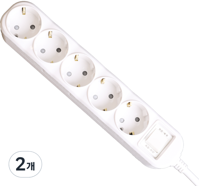 이어지다 메인 스위치 멀티탭 5구, 2m, 2개