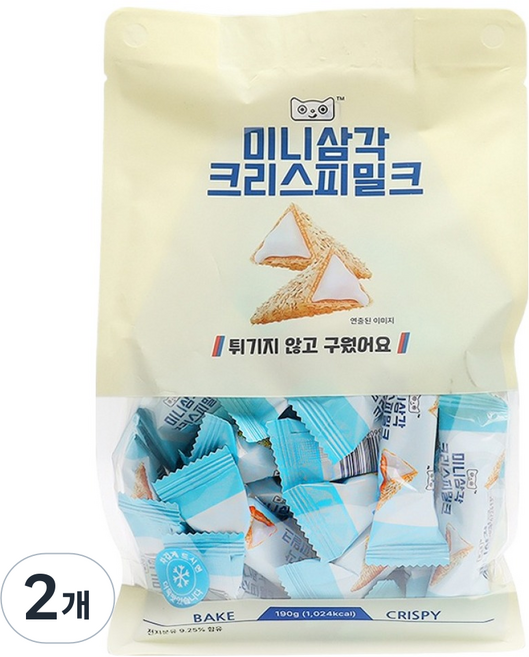 미니 삼각 크리스피 밀크 스낵, 190g, 2개