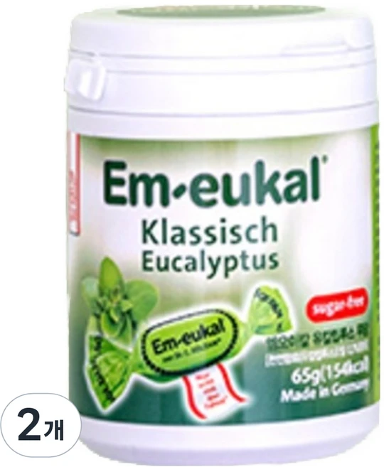 엠오이칼 차량용 유칼립투스 용기형 클래식 무당 목캔디, 65g, 2개 - 쿠팡
