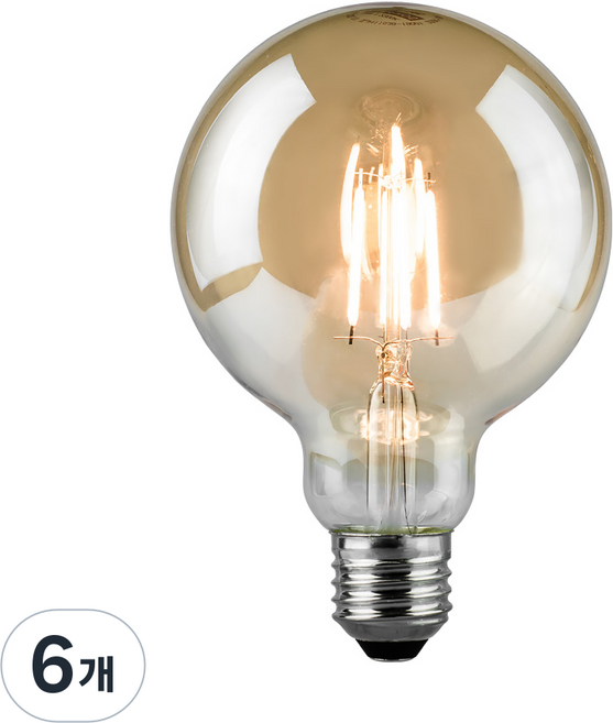LED 愛迪生燈泡 E26 3W B-G95, 燈泡色, 6個