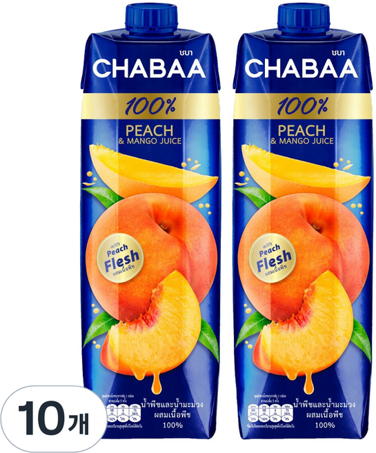 차바 복숭아 망고주스, 1L, 10개