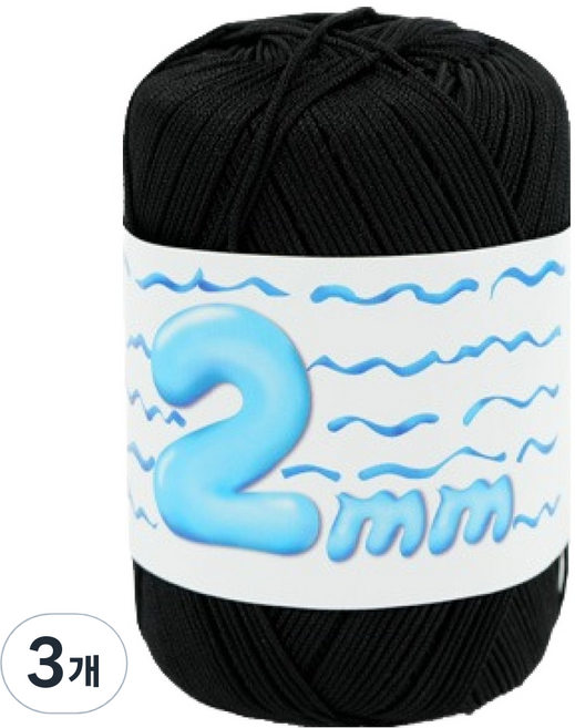 앵콜스 뜨개실 2mm, 25 블랙, 3개
