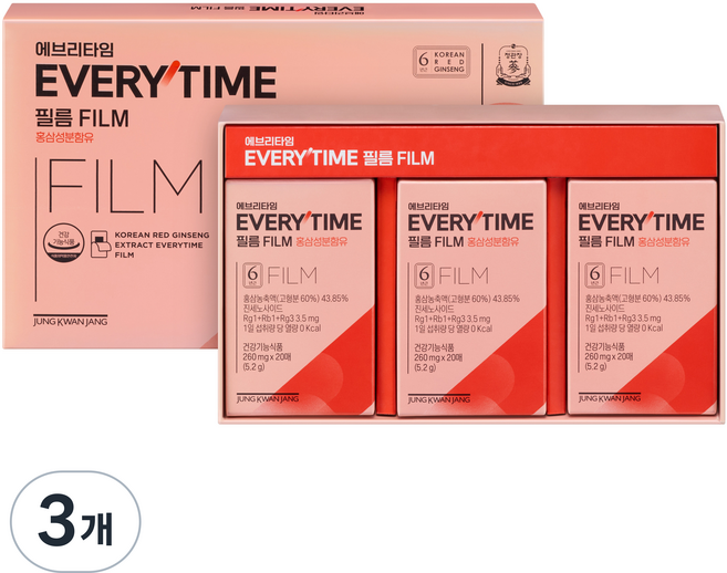 에브리타임 정품 필름 건강기능식품 20매 x 3p, 3개