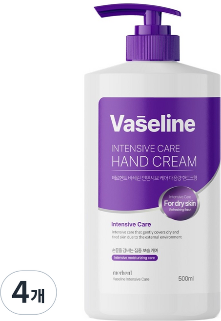 메르헨트 바세린 인센시브 케어 대용량 핸드크림, 4개, 500ml