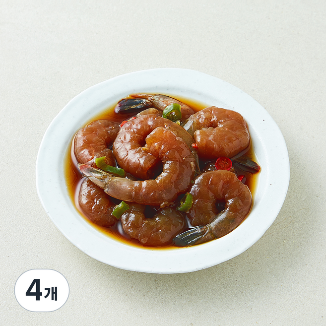 초록햇살 와사비 간장 깐새우장, 300g, 4개