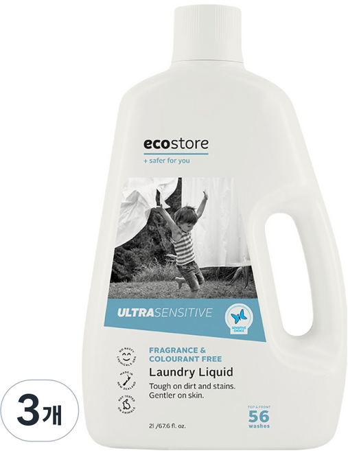 ecostore 宜可誠 超敏感洗衣精, 2L, 3個