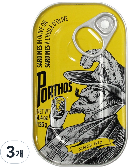 포르토스 올리브오일 정어리, 125g, 3개