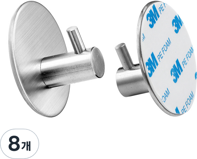 이우아여사 3M 강력접착 스테인레스 후크 원형 C타입, 8개