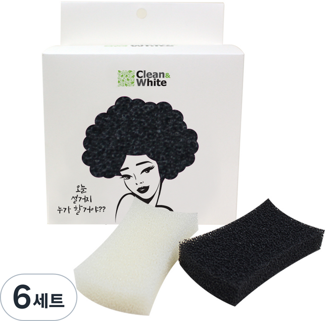 클린앤화이트 구리나노 필터 수세미 세트, 6개, 6세트