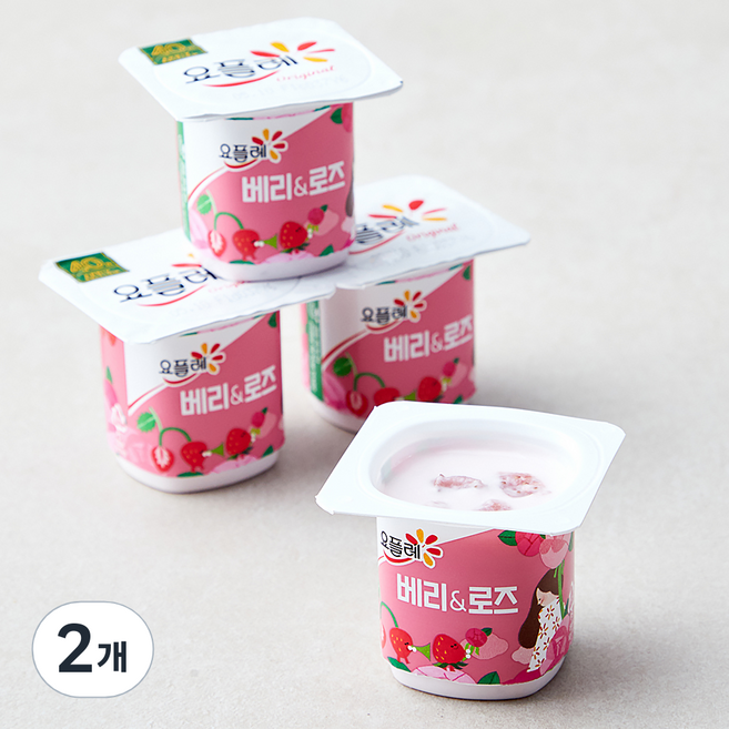 요플레 오리지널 베리 & 로즈, 80g, 4개입, 2개