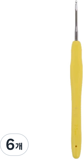 Ancalls Lava Lava 矽膠毛線用鉤針 4/0號 2.5mm, 黃色, 6個