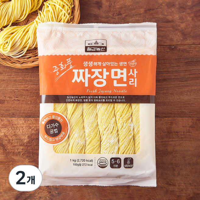 칠갑농산 짜장면사리, 1kg, 2개