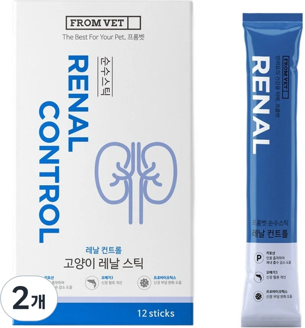프롬벳 고양이 레날 컨트롤 12p, 12회분, 신장, 2개 - 쿠팡
