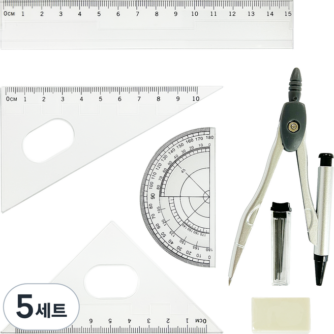 바코젤 제도용 컴퍼스 + 각도기 세트, 5세트
