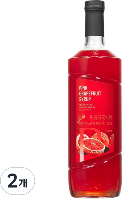 네이쳐티 핑크자몽시럽, 1L, 2개