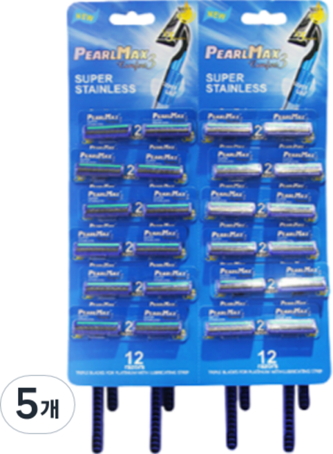 펄맥스 아베른 일회용 면도기 3층 칼날 블루, 24개입, 5개