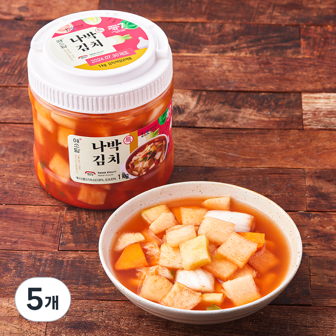 예소담 국내산 배추로 만든 특 나박 김치, 1kg, 5개