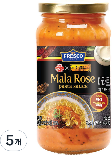 오뚜기 프레스코 파스타소스 마라로제, 380g, 5개