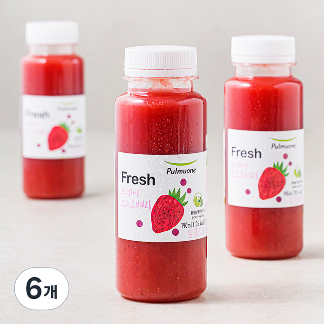 풀무원녹즙 프레시 스트로베리 주스, 190ml, 6개