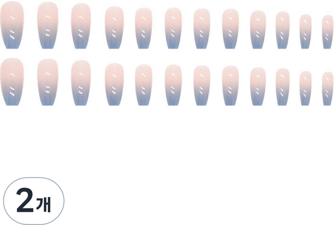 비투윈 나약성 예쁜 네일팁, 2개, R808 그라데이션그레이블루
