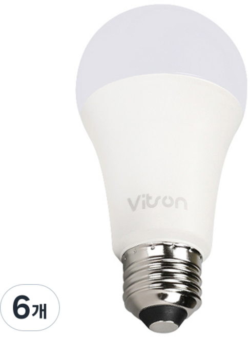 비츠온 LED 벌브 12W, 전구색, 6개