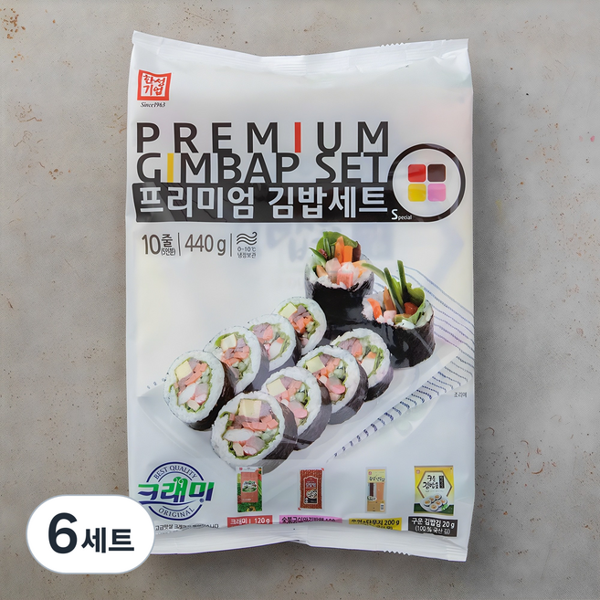한성기업 프리미엄 김밥 재료세트S, 440g, 6세트