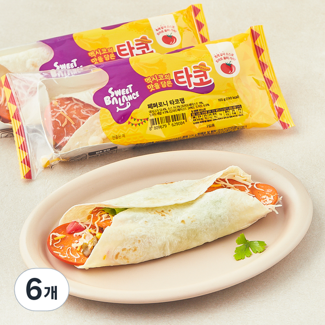 스윗밸런스 페퍼로니 타코랩, 105g, 6개